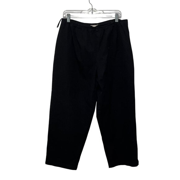 Eileen Fisher Black Elastic Waist Relaxed Fit Cropped Women's Pants Size 1X - Picture 1 of 9